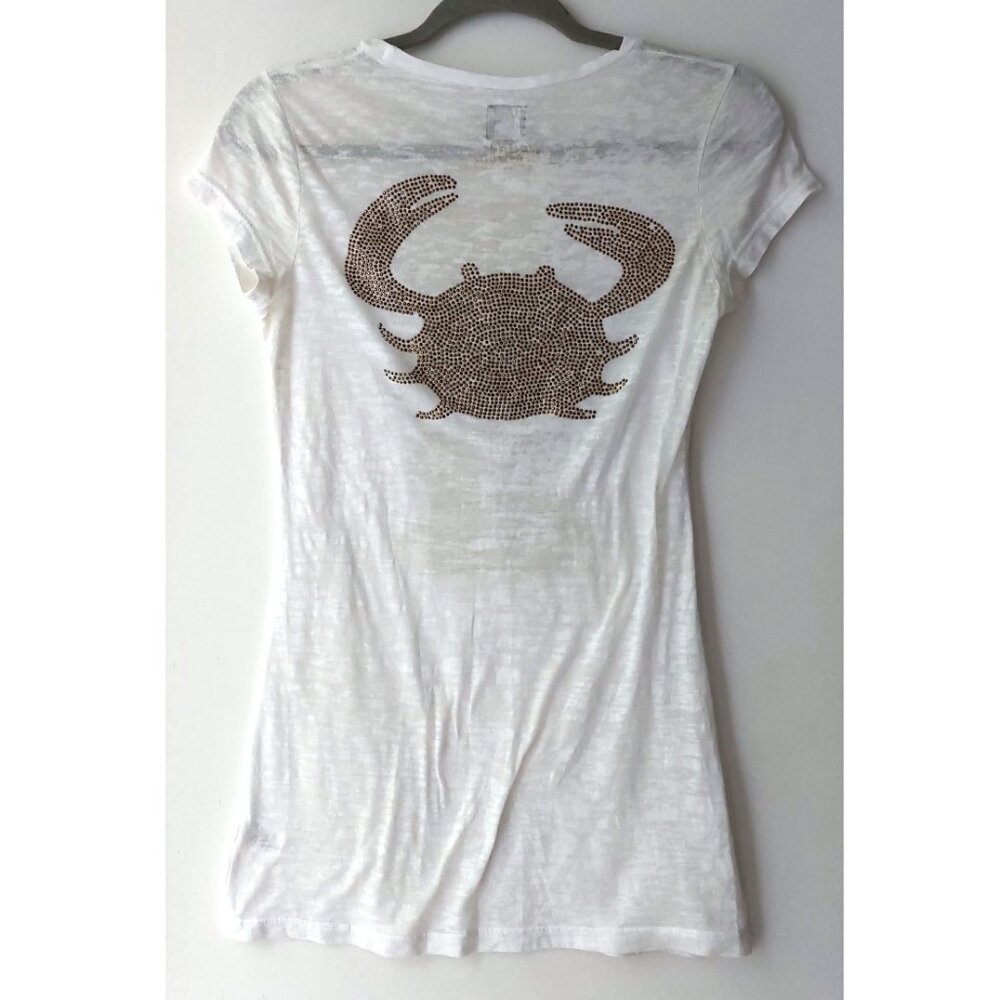 Cancer Zodiac Tshirt with Embellishment and Gold Print